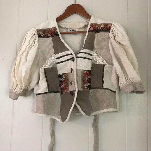 Vintage Linen Bavarian Blouse and Skirt by MEICO (42) - Picture 3 of 16